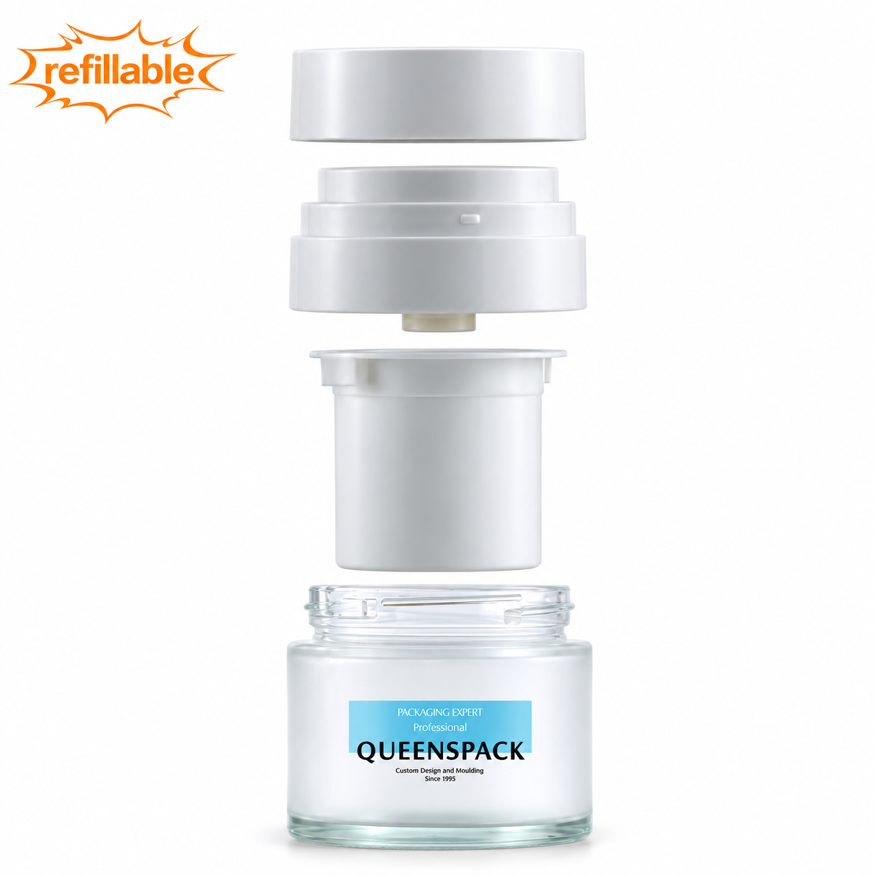 Q0360 Glass cream bottle